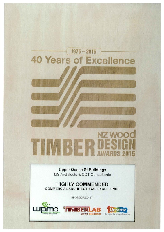 16.9.2015 Irving Smith Architects win Excellence in Engineered Wood Products and Highly Commended in Commercial Architectural Excellence at the Timber NZ Wood Design Awards 2015