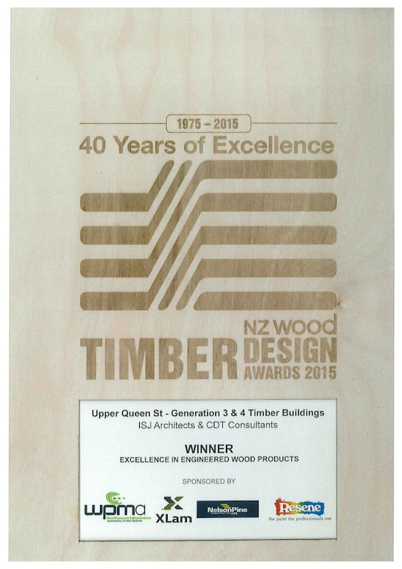 16.9.2015 Irving Smith Architects win Excellence in Engineered Wood Products and Highly Commended in Commercial Architectural Excellence at the Timber NZ Wood Design Awards 2015